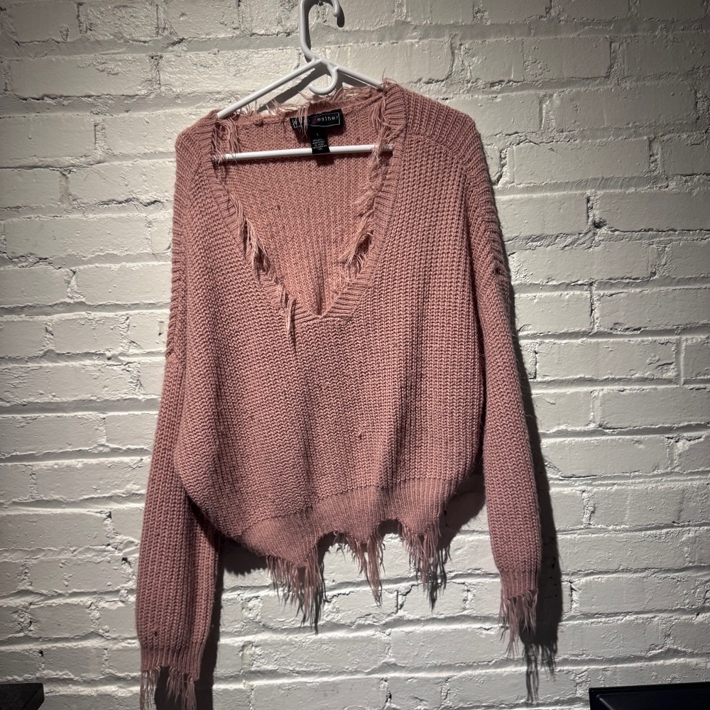 Pink & Blue distressed Sweaters